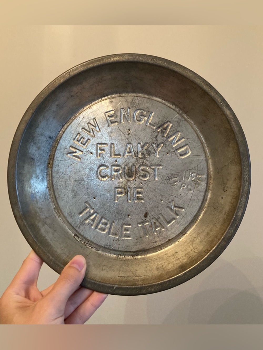 Vintage Table Talk New England Flaky Crust Pie Tin 10¢ Deposit Perforated Bottom